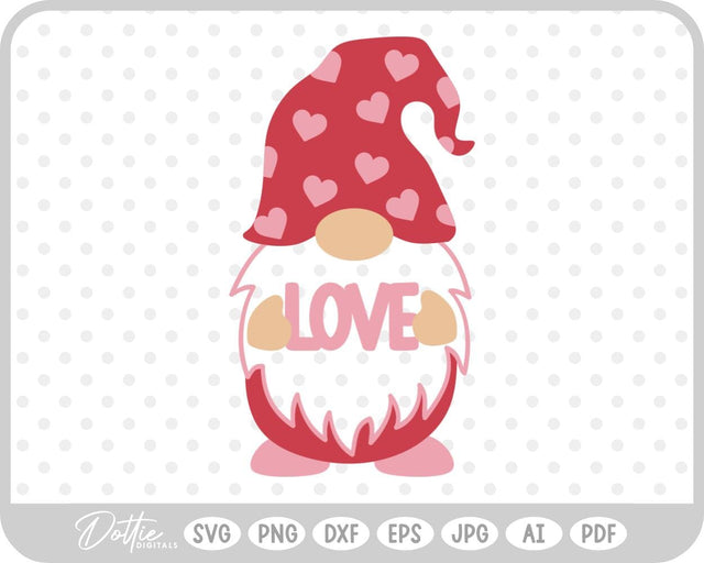 Valentine's Day Gnome SVG DottieDigitals 