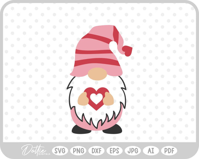 Valentine's Day Gnome SVG DottieDigitals 