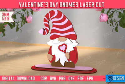 Valentine's Day Gnome | Table Statuette | Valentine's Figurine | Holiday | CNC File SVG Fly Design 