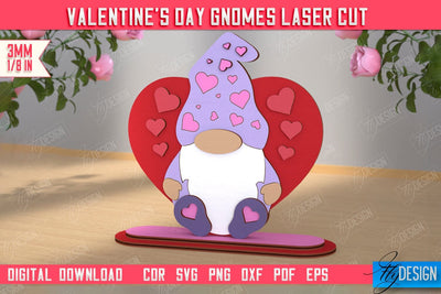 Valentine's Day Gnome | Table Statuette | Valentine's Figurine | Holiday | CNC File SVG Fly Design 
