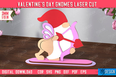 Valentine's Day Gnome | Table Statuette | Valentine's Figurine | Holiday | CNC File SVG Fly Design 