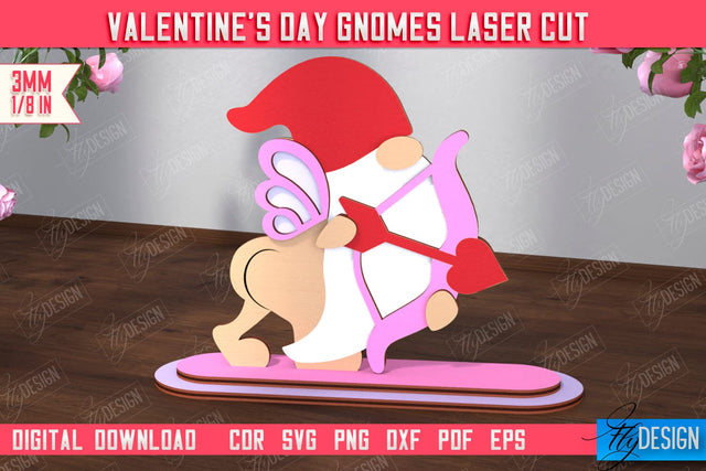 Valentine's Day Gnome | Table Statuette | Valentine's Figurine | Holiday | CNC File SVG Fly Design 