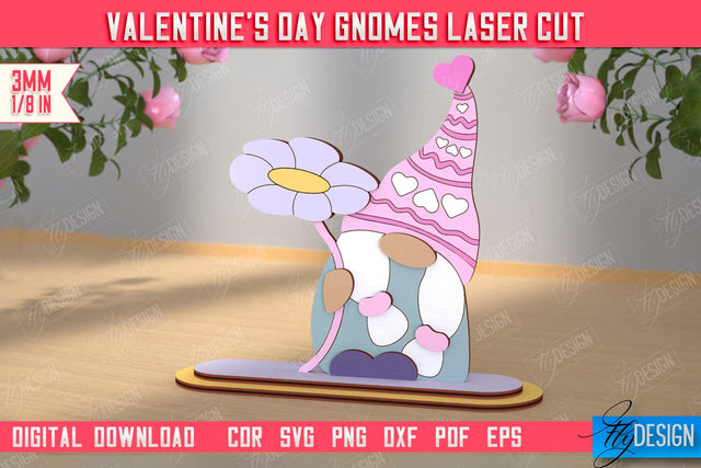 Valentine's Day Gnome | Table Statuette | Valentine's Figurine | Holiday | CNC File SVG Fly Design 