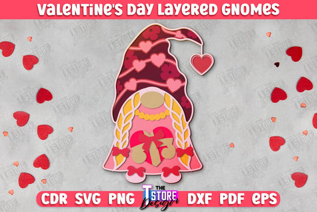 Valentine's Day Gnome | Table Statuette | Valentine's Figurine | Holiday | CNC File SVG The T Store Design 