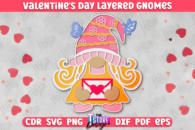 Valentine's Day Gnome | Table Statuette | Valentine's Figurine | Holiday | CNC File SVG The T Store Design 