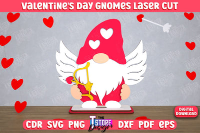 Valentine's Day Gnome | Table Statuette | Valentine's Figurine | Holiday | CNC File SVG The T Store Design 