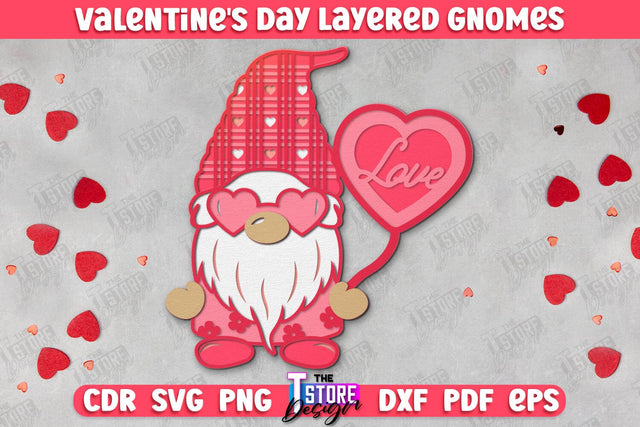 Valentine's Day Gnome | Table Statuette | Valentine's Figurine | Holiday | CNC File SVG The T Store Design 