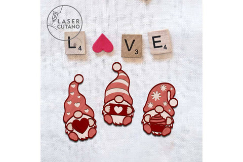 Valentine's Day Gnomes Bundle Multilayer Templates SVG LaserCutano 