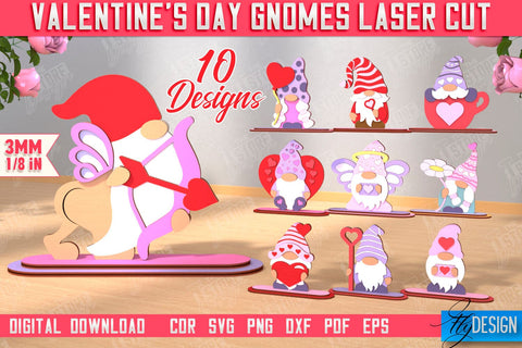 Valentine's Day Gnomes Bundle | Table Statuette | Valentine's Figurine | Holiday | CNC Files SVG Fly Design 