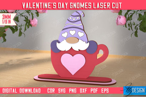Valentine's Day Gnomes Bundle | Table Statuette | Valentine's Figurine | Holiday | CNC Files SVG Fly Design 