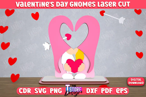 Valentine's Day Gnomes Bundle | Table Statuette | Valentine's Figurine | Holiday | CNC Files SVG The T Store Design 
