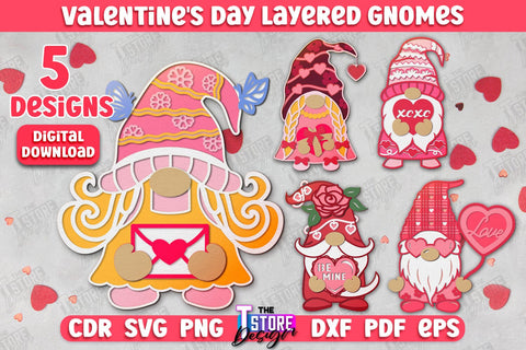 Valentine's Day Gnomes Bundle | Table Statuette | Valentine's Figurine | Holiday | CNC Files SVG The T Store Design 