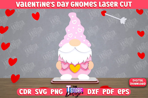 Valentine's Day Gnomes Bundle | Table Statuette | Valentine's Figurine | Holiday | CNC Files SVG The T Store Design 