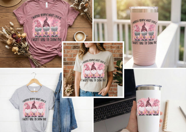 Valentines Day Gnomes Complete Set | 5 Cute Gnome PNG Bundle | Love Gnome Sublimation Collection Sublimation Print Perfect Design Shop 