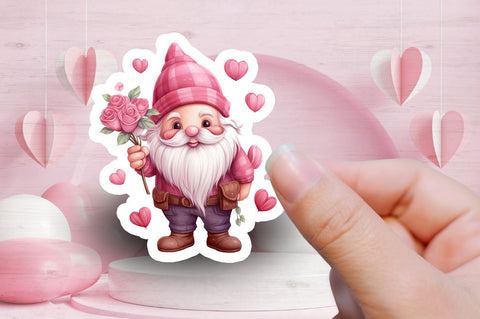 Valentine's Day Gnomes Printable Stickers Bundle Sublimation Regulrcrative 