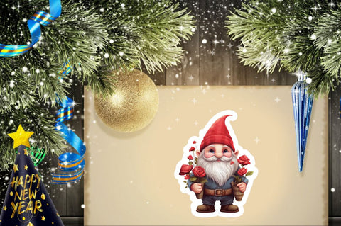 Valentine's Day Gnomes Printable Stickers Bundle Sublimation Regulrcrative 