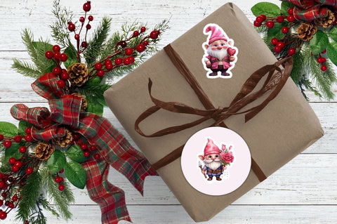 Valentine's Day Gnomes Printable Stickers Bundle Sublimation Regulrcrative 
