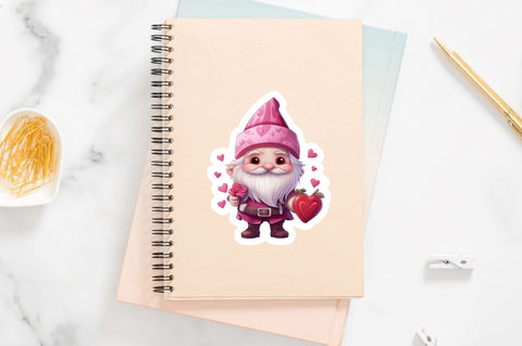 Valentine's Day Gnomes Printable Stickers Bundle Sublimation Regulrcrative 