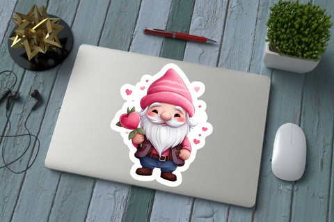 Valentine's Day Gnomes Printable Stickers Bundle Sublimation Regulrcrative 