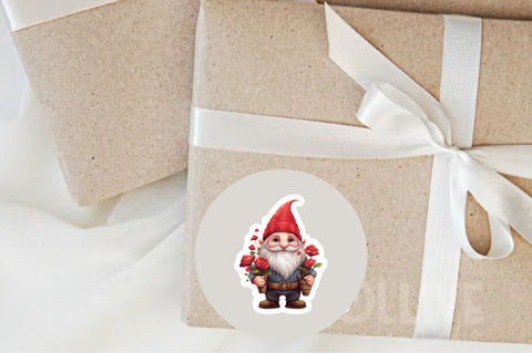 Valentine's Day Gnomes Printable Stickers Bundle Sublimation Regulrcrative 