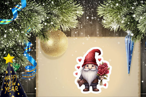 Valentine's Day Gnomes Sticker Bundle Sublimation Regulrcrative 