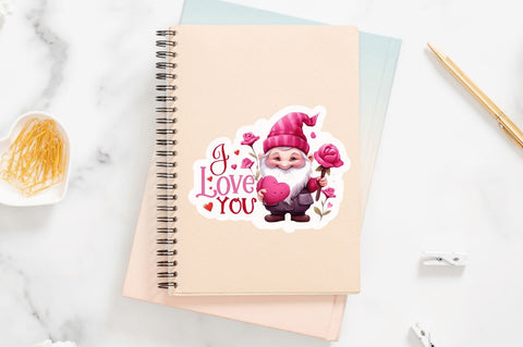 Valentine's Day Gnomes Sticker Bundle Sublimation Regulrcrative 