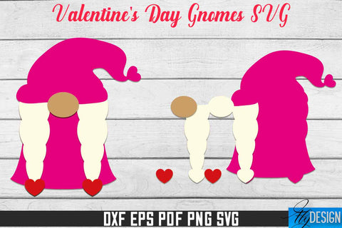 Valentine's Day Gnomes SVG | Paper Cut Design | SVG File SVG Fly Design 