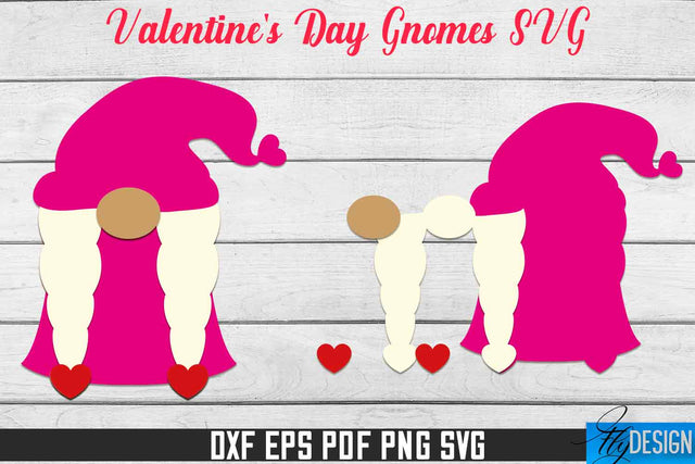 Valentine's Day Gnomes SVG | Paper Cut Design | SVG File SVG Fly Design 
