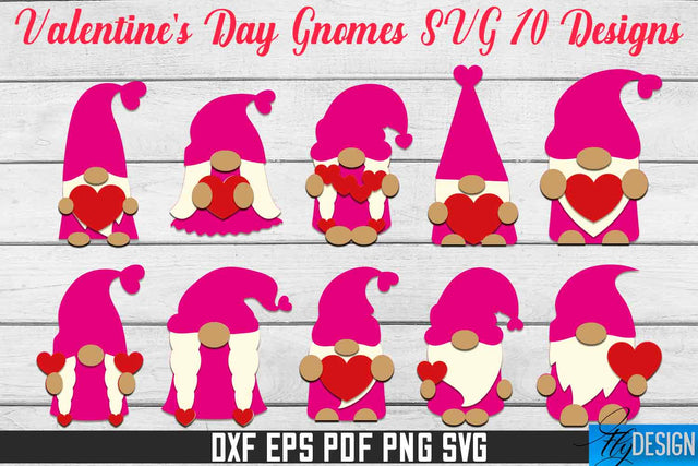 Valentine's Day Gnomes SVG | Paper Cut Design | SVG File SVG Fly Design 