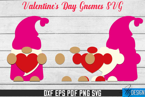 Valentine's Day Gnomes SVG | Paper Cut Design | SVG File SVG Fly Design 