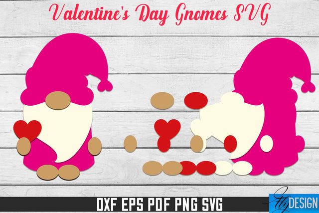 Valentine's Day Gnomes SVG | Paper Cut Design | SVG File SVG Fly Design 