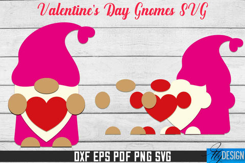 Valentine's Day Gnomes SVG | Paper Cut Design | SVG File SVG Fly Design 