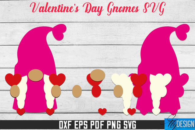 Valentine's Day Gnomes SVG | Paper Cut Design | SVG File SVG Fly Design 
