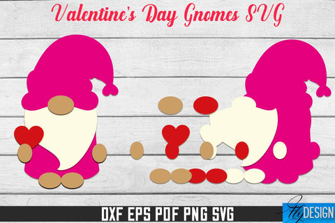 Valentine's Day Gnomes SVG | Paper Cut Design | SVG File SVG Fly Design 