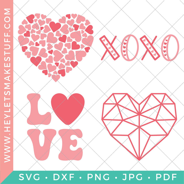 Valentine's Day Heart Bundle SVG Hey Let's Make Stuff 