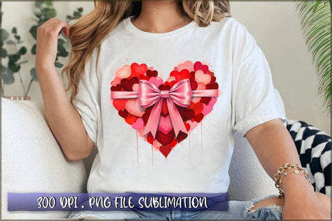 Valentine's Day Heart Coquette Bow Sublimation Sublimation Shetara Begum 