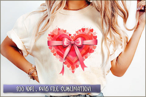 Valentine's Day Heart Coquette Bow Sublimation Sublimation Shetara Begum 