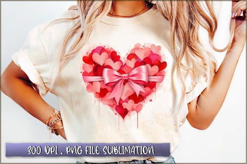 Valentine's Day Heart Coquette Bow Sublimation Sublimation Shetara Begum 