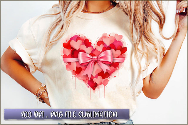 Valentine's Day Heart Coquette Bow Sublimation Sublimation Shetara Begum 