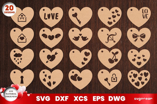 Valentine’s Day Heart Gift Tags Bundle SVG SvgOcean 