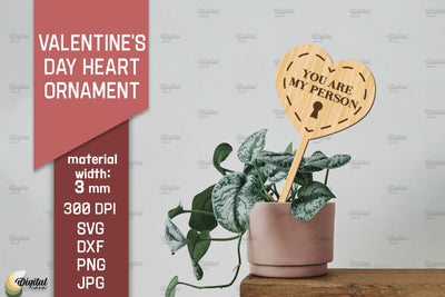Valentine's Day Heart Ornament SVG. Garden Stake Laser Cut SVG Evgenyia Guschina 