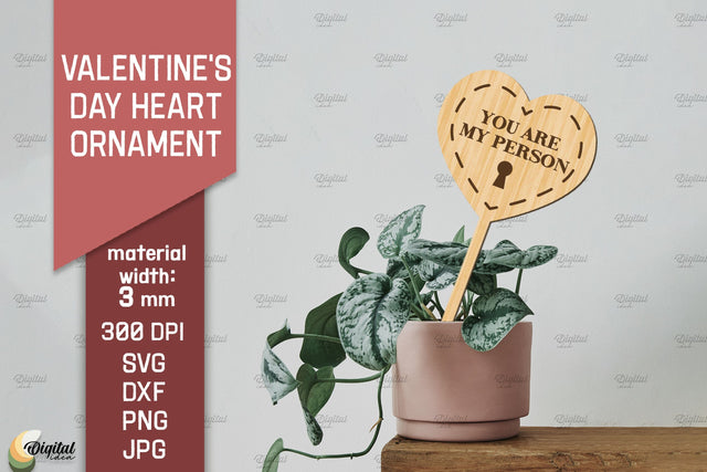 Valentine's Day Heart Ornament SVG. Garden Stake Laser Cut SVG Evgenyia Guschina 