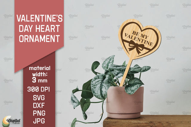 Valentine's Day Heart Ornament SVG. Garden Stake Laser Cut SVG Evgenyia Guschina 