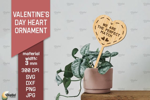 Valentine's Day Heart Ornament SVG. Garden Stake Laser Cut SVG Evgenyia Guschina 