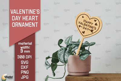 Valentine's Day Heart Ornament SVG. Garden Stake Laser Cut SVG Evgenyia Guschina 