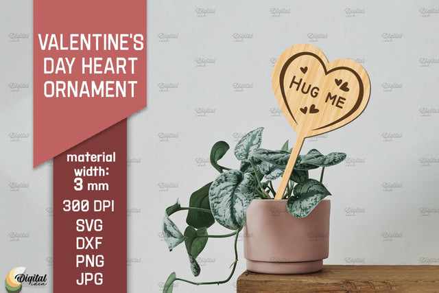 Valentine's Day Heart Ornament SVG. Garden Stake Laser Cut SVG Evgenyia Guschina 