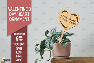 Valentine's Day Heart Ornament SVG. Garden Stake Laser Cut SVG Evgenyia Guschina 