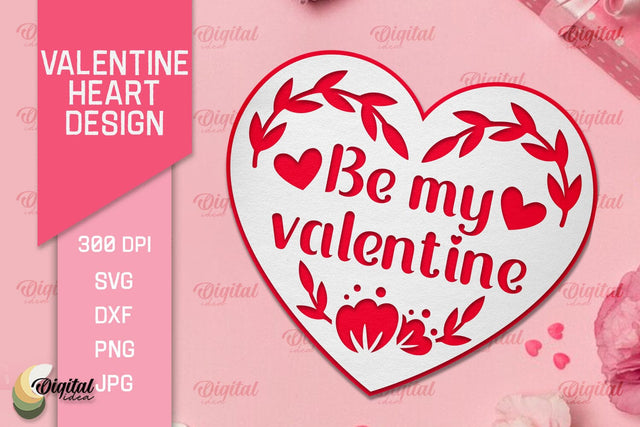 Valentine's Day Heart Paper Cut. Valentine Heart Laser Cut 3D Paper Evgenyia Guschina 