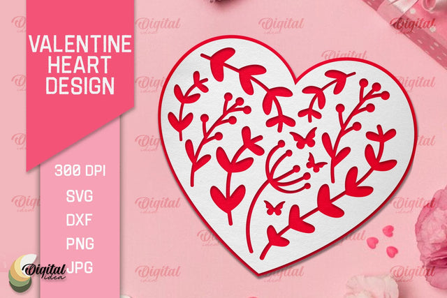 Valentine's Day Heart Paper Cut. Valentine Heart Laser Cut 3D Paper Evgenyia Guschina 