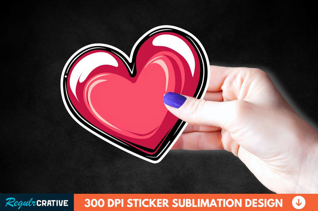 Valentines Day Heart Sticker Clipart Sublimation Regulrcrative 